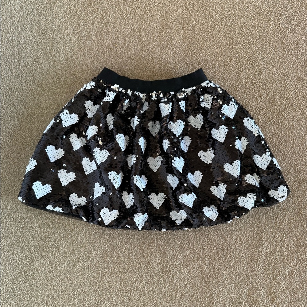 Lola & the Boys sequin heart skirt - black and white NWOT